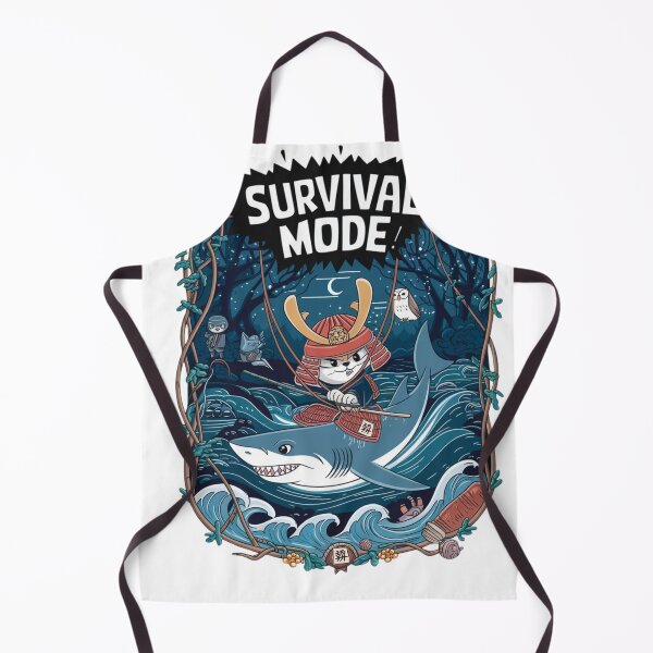 Item preview, Jungle Adventure Cat Shark, Survival Mode STICKER designed and sold by inkfluenceart.