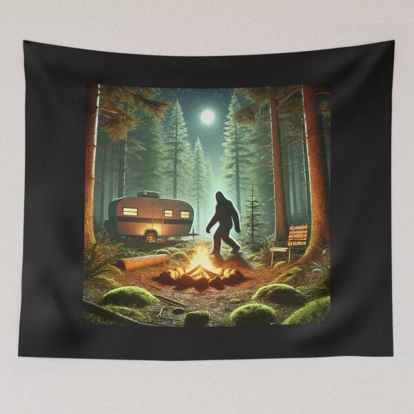 Item preview, Bigfoot Under the Moon in the Mountains: A Campfire Encounter designed and sold by MarketMavenGift.
