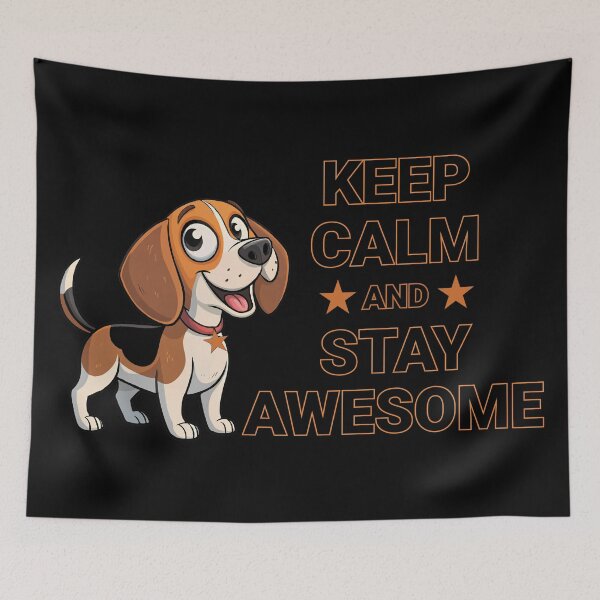 Item preview, KEEP CALM AND STAY AWESOME-MOTIVATION-CUTE BEAGLE designed and sold by Gihan-Design.