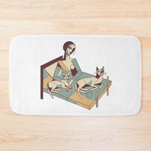 Item preview, Abstract Dadaist Woman with Cats on Bed designed and sold by 2Blue-Dots.