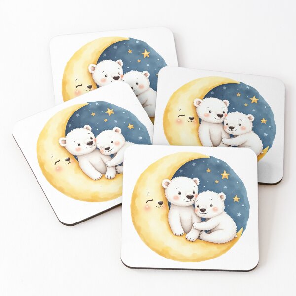 Item preview, Polar Bear Dreams - Cuddles Under the Moon designed and sold by Delemore Art.