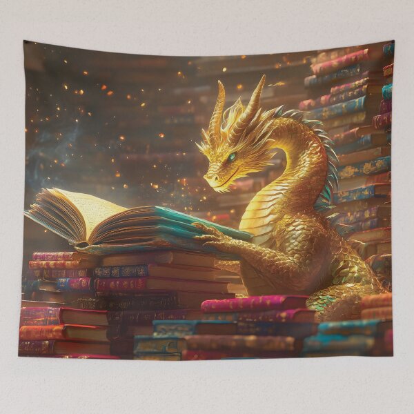 Item preview, Golden Bookwyrm Reading Library designed and sold by Playing In Mud.