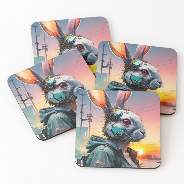 Item preview, Cyberpunk Robot Bunny At Sunset designed and sold by TheArtOfPat.