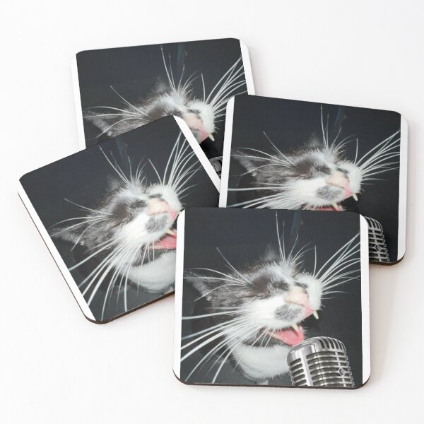 Item preview, Cat screaming in microphone  designed and sold by Ratcatdoggg.