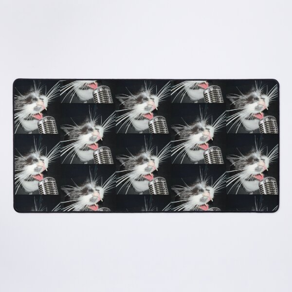 Item preview, Cat screaming in microphone designed and sold by Ratcatdoggg.