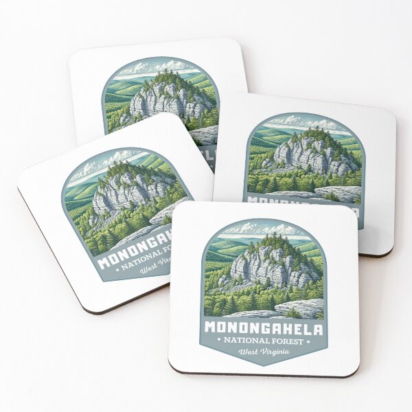 Item preview, Retro Monongahela National Forest West Virginia USA Travel Art Landscape designed and sold by MaateoDesign.