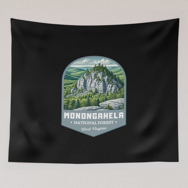 Item preview, Retro Monongahela National Forest West Virginia USA Travel Art Landscape designed and sold by MaateoDesign.