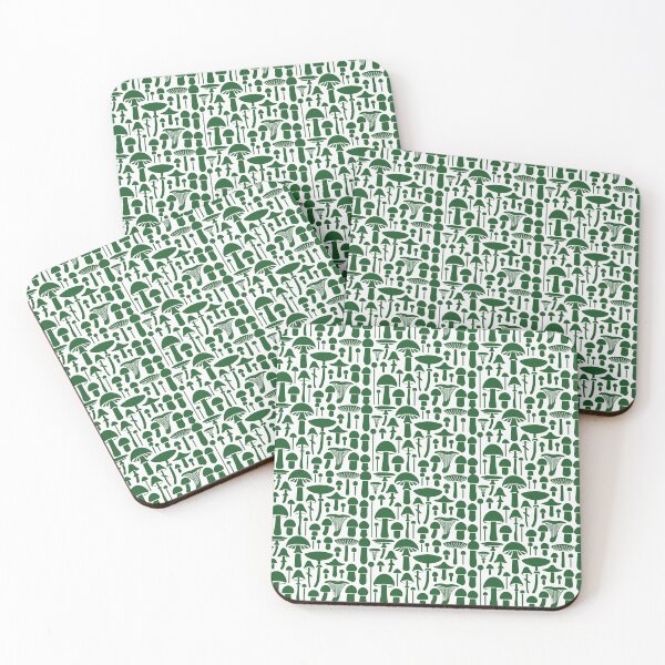 Item preview, Pilze & Waldfreude: Grünes Pilzmuster auf weißem Hintergrund designed and sold by IraNiva.