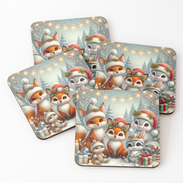 Item preview, Adorable Christmas Animals in Festive Hats designed and sold by GrizzlyCollective.