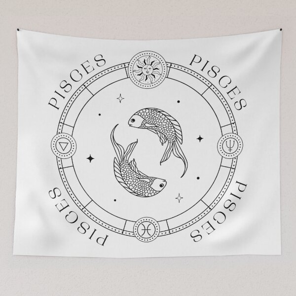 Item preview, Vintage zodiac sign - Pisces designed and sold by FlaraPrint.