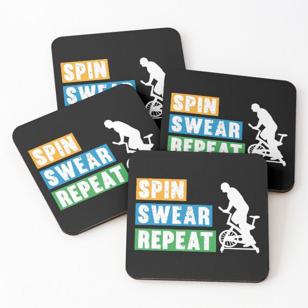 Item preview, Spin Swear Repeat Spin Class Cycling Exercise Motivational Gym Bicycle Design  designed and sold by Dmetalx Art Apparel.