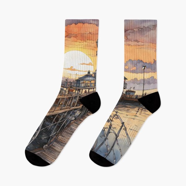 Item preview, Southend-on-Sea Pier: Watercolor Sunset Beauty designed and sold by LSVart.