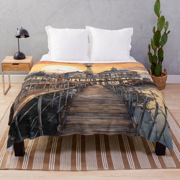 Item preview, Southend-on-Sea Pier: Watercolor Sunset Beauty designed and sold by LSVart.