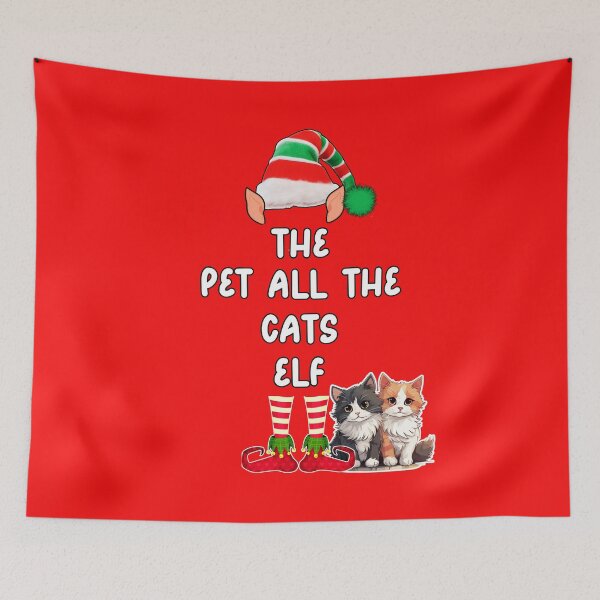 Item preview, Pet All The Cats Elf, Cute Elf and Kittens, Christmas Elf designed and sold by desireedickens.