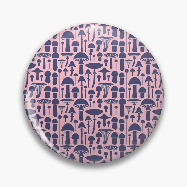 Item preview, Herbstgenuss:  Pilze & Natur - Muted Blue Mushroom Pattern on Pink  Background designed and sold by IraNiva.