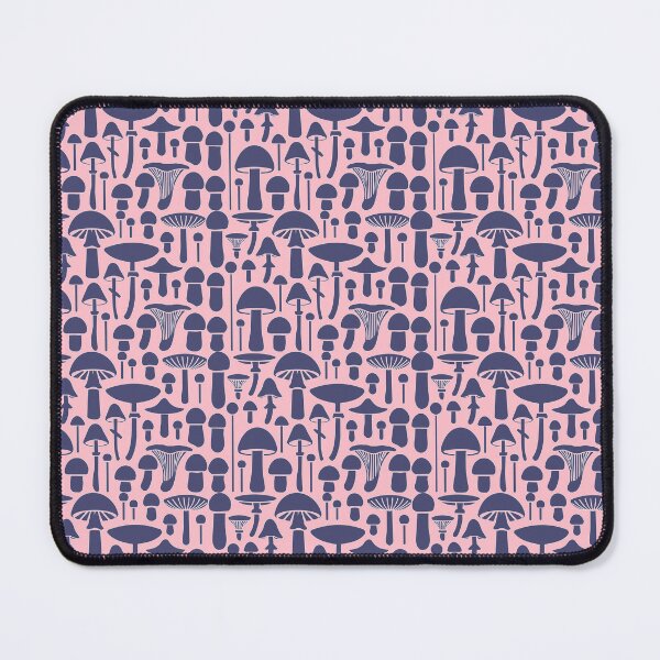 Item preview, Herbstgenuss:  Pilze & Natur - Muted Blue Mushroom Pattern on Pink  Background designed and sold by IraNiva.