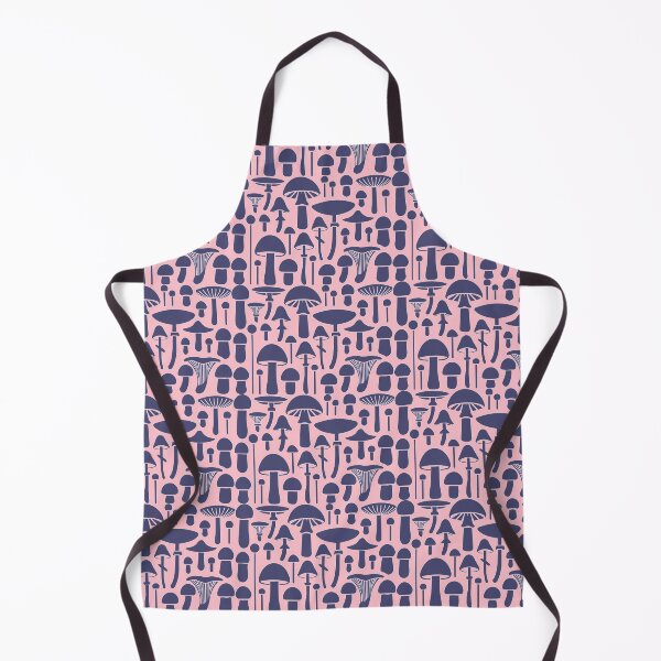 Item preview, Herbstgenuss: Pilze & Natur - Muted Blue Mushroom Pattern on Pink Background designed and sold by IraNiva.