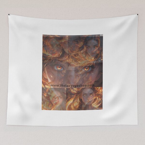Item preview, Fire Maiden Collage Illusion T-Shirt designed and sold by THELAZYEYESHOP.