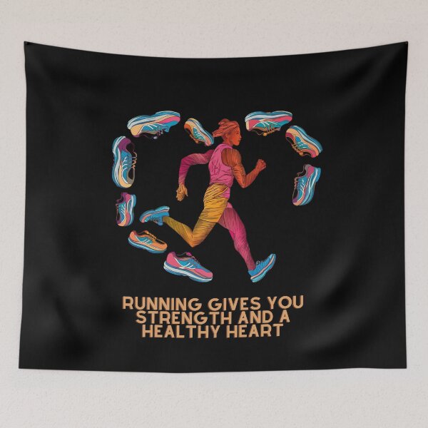 Item preview, Running Gives You Streng And A Healty Heart - Motivational T-shirt For Runners And Athletes designed and sold by Creomix.