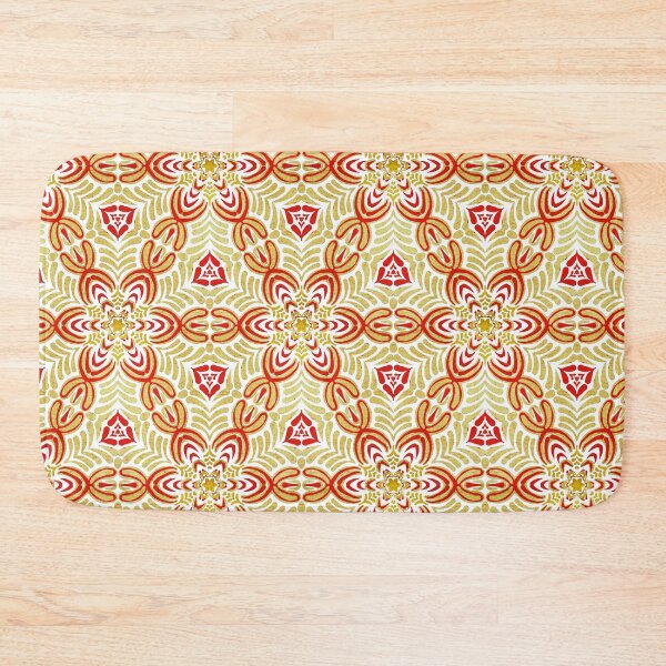 Item preview, Hand drawn repeating pattern, red and gold metallic effect. designed and sold by Shoot-The-Moon.