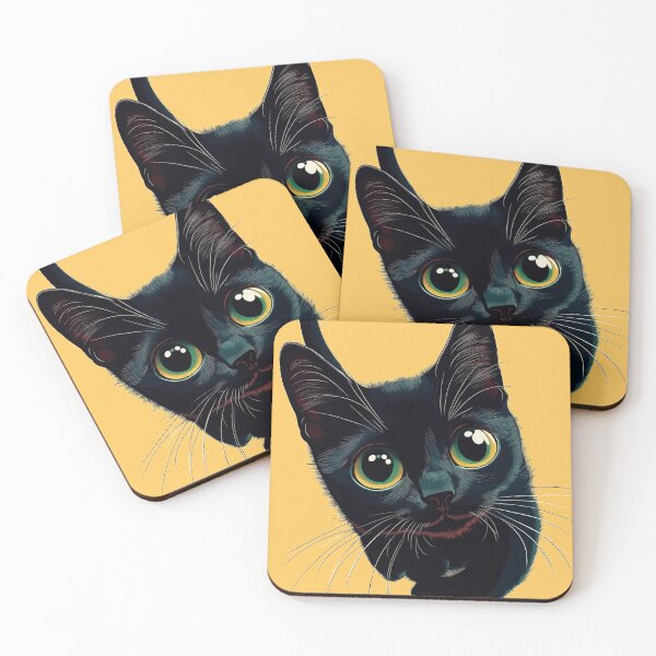 Item preview, Black Cat Silhouette Big Eyes designed and sold by trendteezstore.