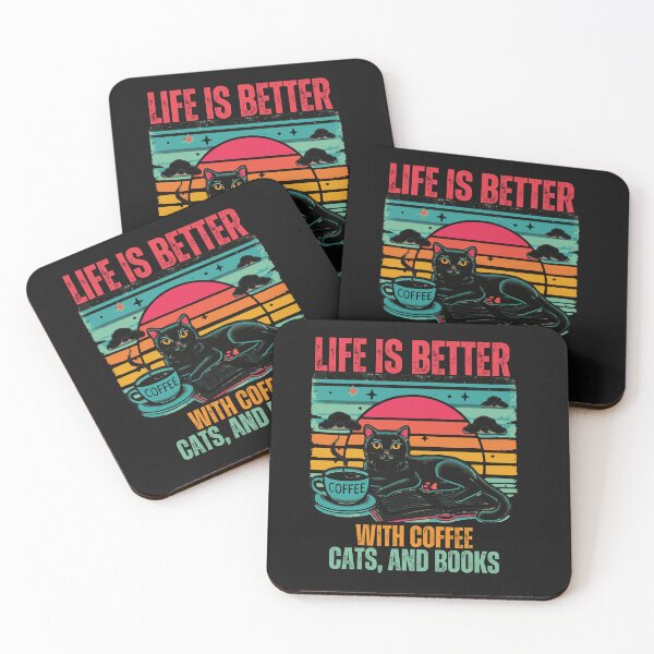 Item preview, Life Is Better With Coffee, Cats, and Books designed and sold by AlienOccupation.