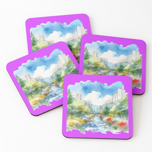 Item preview, Cheonggyecheon, Seoul, South Korea - Beautiful 3D Illustration, designed and sold by PaintMeWorld.