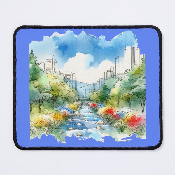 Item preview, Cheonggyecheon, Seoul, South Korea - Beautiful 3D Illustration, designed and sold by PaintMeWorld.