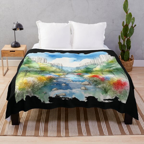 Item preview, Cheonggyecheon, Seoul, South Korea - Beautiful 3D Illustration, designed and sold by PaintMeWorld.