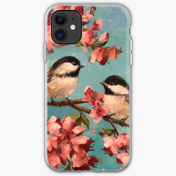Chickadees & Cherry Blossoms iPhone Soft Case