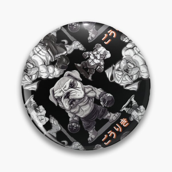 Item preview, Retro Vintage Cute Chibi Bulldog MMA Mixed Martial Arts Fighter with Japanese Fonts. designed and sold by AkibaNation.