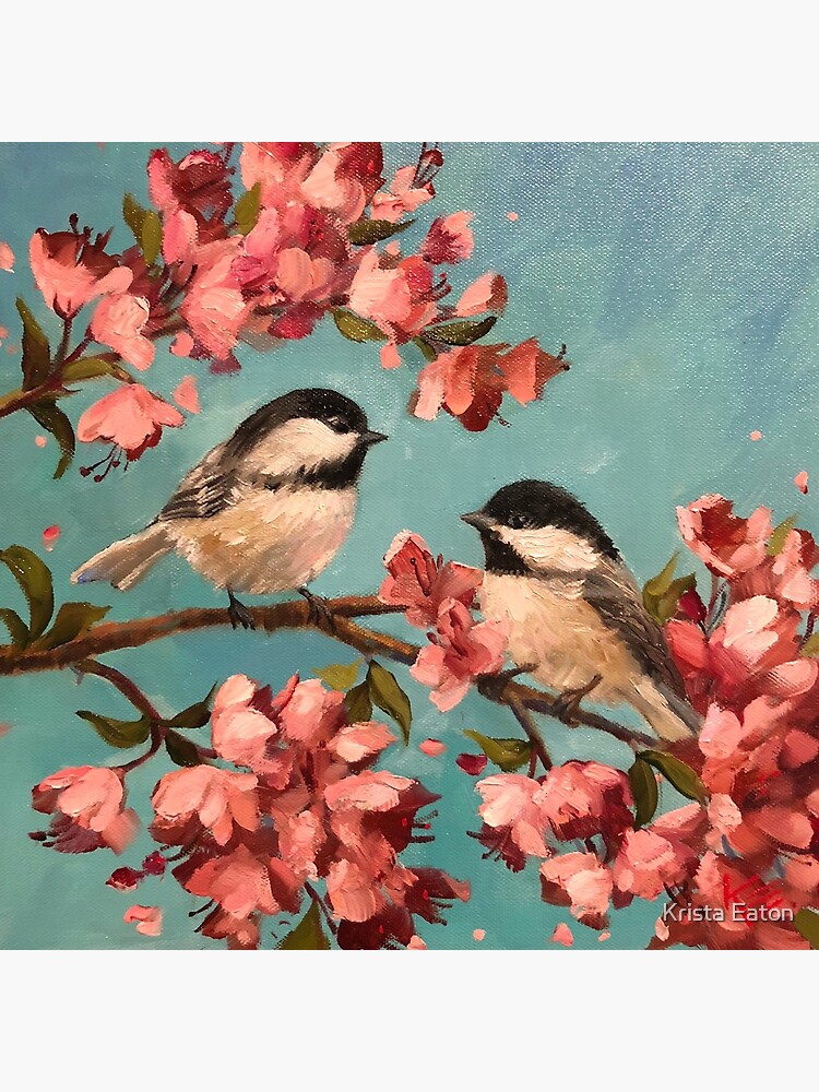 "Chickadees & Cherry Blossoms" Photographic Print for Sale by