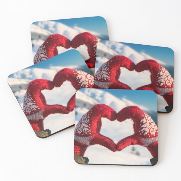 Item preview, Hands in red mittens forming a heart shape in the snow designed and sold by homydesign.