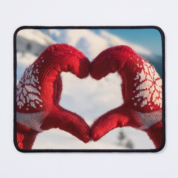 Item preview, Hands in red mittens forming a heart shape in the snow designed and sold by homydesign.