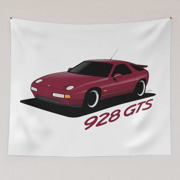 Item preview, Porsche 928 GTS Illustration Burgundy Metallic designed and sold by blackdogshop.