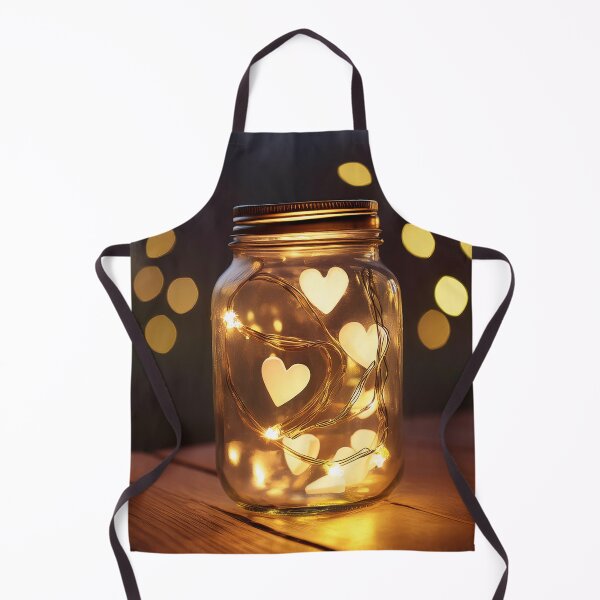 Item preview, A mason jar filled with glowing heart-shaped lights designed and sold by homydesign.
