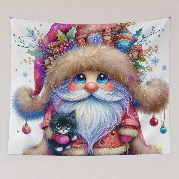 Item preview, Navidad enana roja con gato designed and sold by MidaArt.