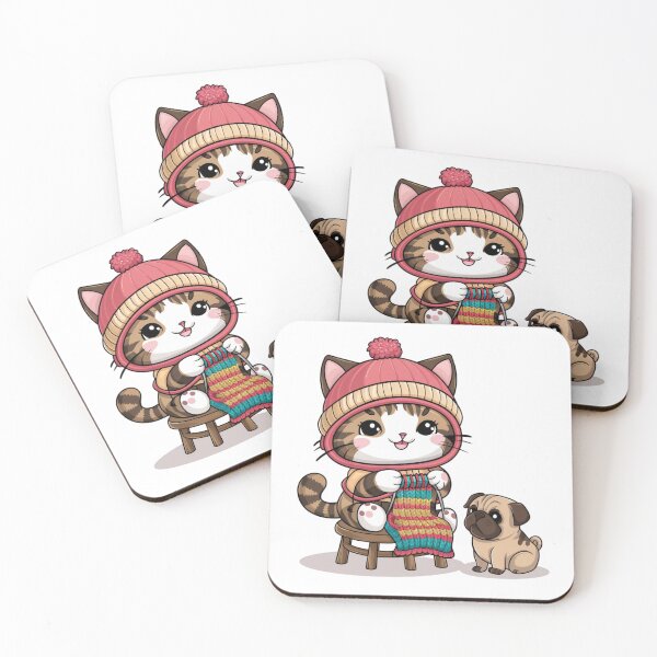 Item preview, knitting cat designed and sold by jkrphoto.