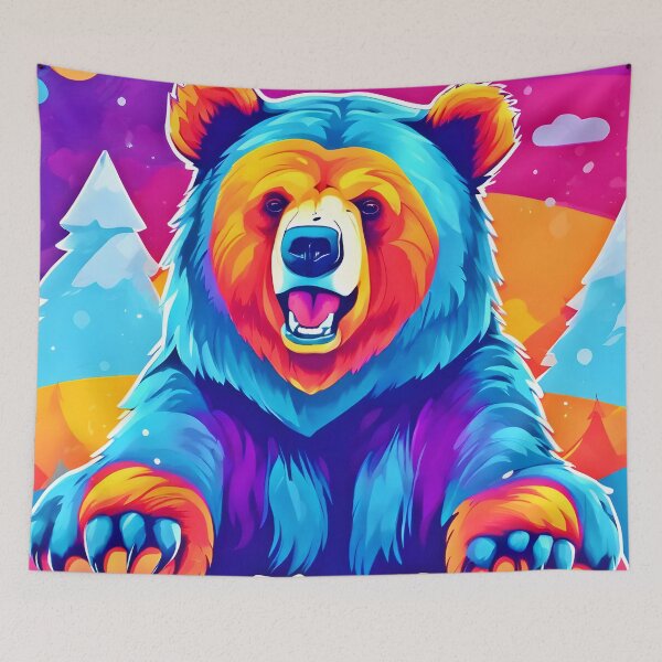 Item preview, Vibrant Bear in Snow designed and sold by Health And Fitness Posts e-Store.