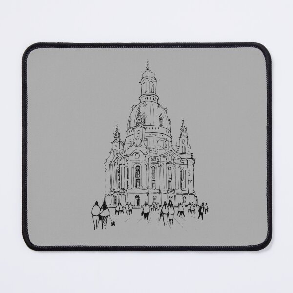 Item preview, Hand drawn illustration of Frauenkirche in Dresden – Germany skyline artwork black and white designed and sold by Nadja Leutloff.