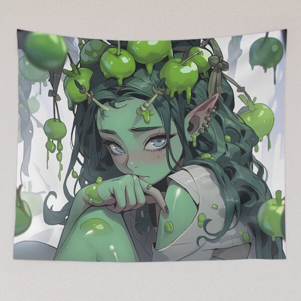 Aperçu de l'œuvre Fille d'anime mélancolique et pensive créée et vendue par bubblegoth.