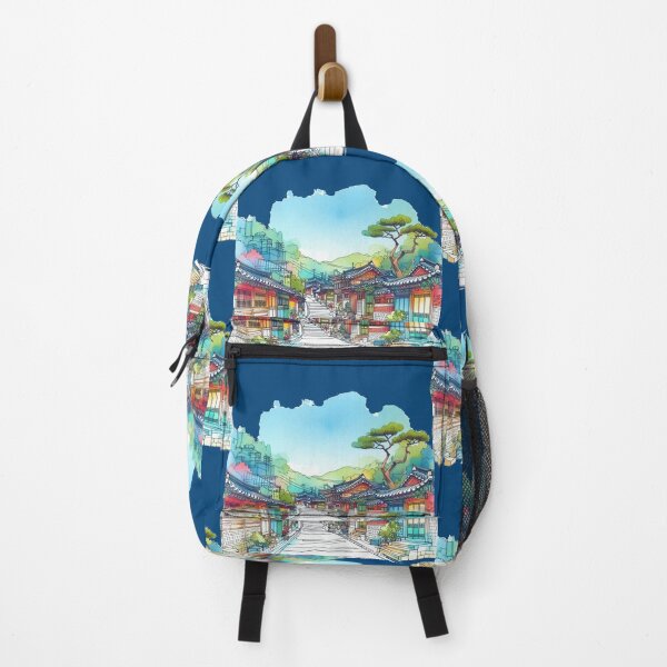Item preview, Seoul Bukchon Hanok Village, South Korea - Beautiful 3D Illustration, designed and sold by PaintMeWorld.