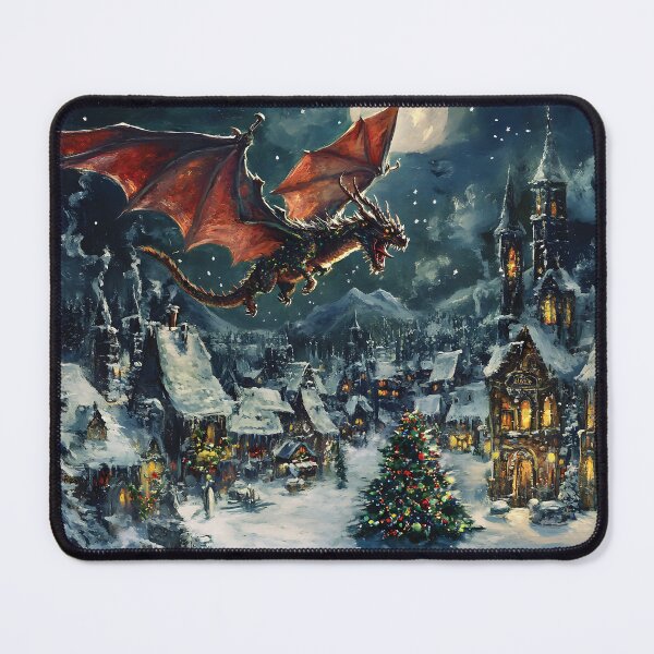 Item preview, Dragon Wishes the Town Merry Christmas designed and sold by Playing In Mud.
