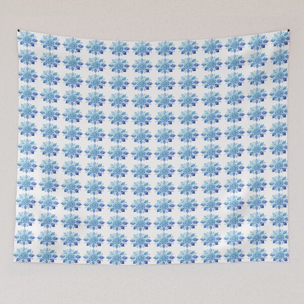 Item preview, A beautiful blue mandala with intricate details and a watercolor effect designed and sold by homydesign.