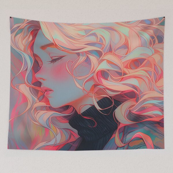 Item preview, Wistful Neon Anime Girl designed and sold by bubblegoth.