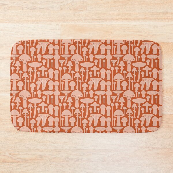 Item preview, Herbstschätze: Pilze sammeln – Beiges Pilzmuster auf orange-braunem Hintergrund designed and sold by IraNiva.