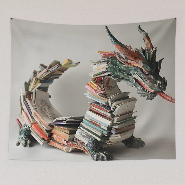 Item preview, Bookwyrm Dragon Sculpture 1 - Literary Art for Fantasy Lovers designed and sold by Playing In Mud.