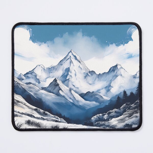 Item preview, A majestic mountain range with snow-capped peaks against a dramatic blue sky designed and sold by homydesign.