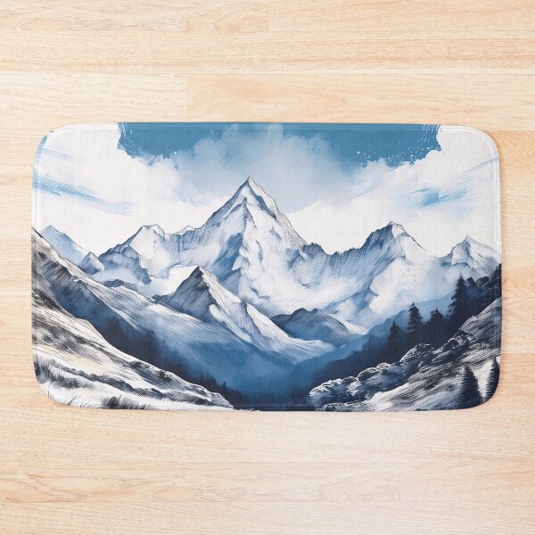 Item preview, A majestic mountain range with snow-capped peaks against a dramatic blue sky designed and sold by homydesign.