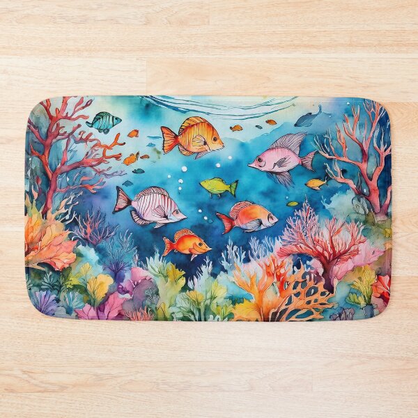 Item preview, A vibrant underwater scene with colorful coral reefs and fish designed and sold by homydesign.